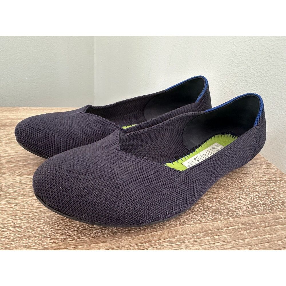 Rothy’s The Daily Ballet Flat Navy Blue Size 8 Sustainable Washable Work Shoe